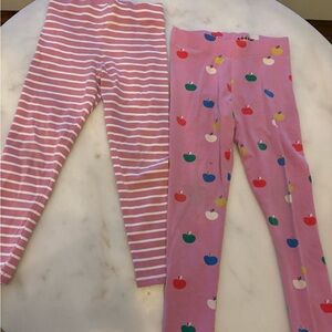 PLAY clothes! Mini Boden Pink Striped and Apple Print Kids Leggings
